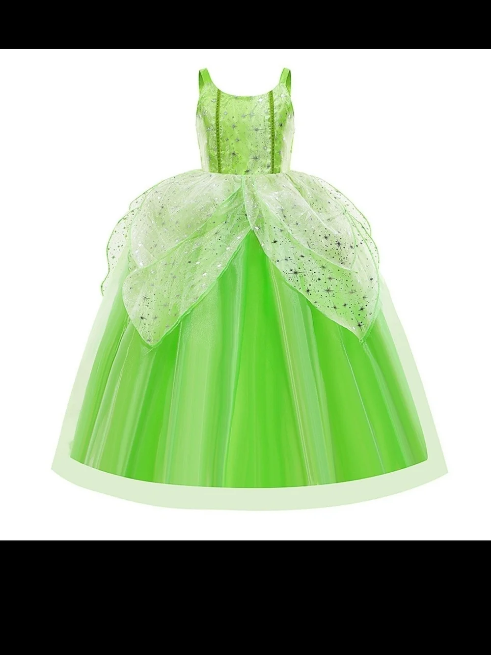 Sparkling Green Fairy Costume Dress for Kids